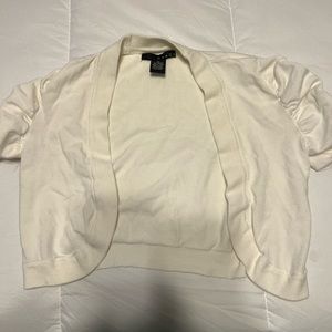 Cropped White Cardigan, XS